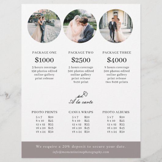 Preisschild für Circle Wedding Fotografy Session Flyer (Hinten)