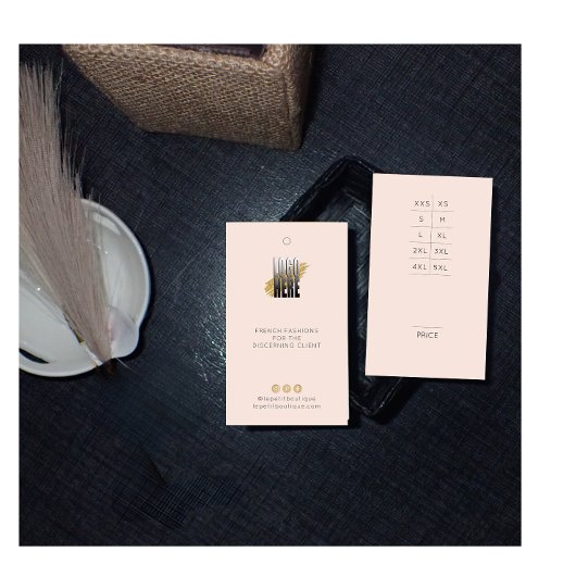 Preisschild für moderne Blush-Logos mit Größenüber