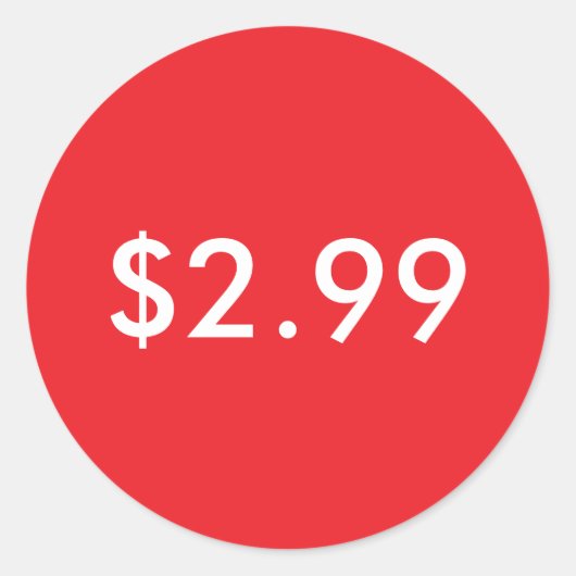 Preisschild Runder Aufkleber (Vorderseite)