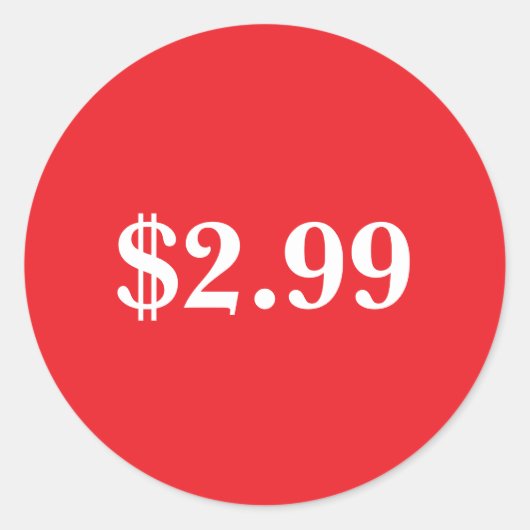 Preisschild Runder Aufkleber (Vorderseite)