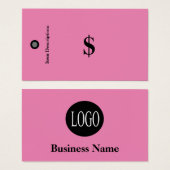 Preisschilder Keine Strichcodes Rosa Verkaufstempe (Vorne & Hinten)