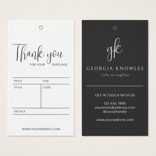 Preistag für kundenspezifische Elegante Business (Vorne & Hinten)