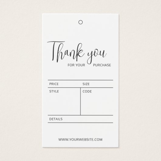 Preistag für kundenspezifische Elegante Business (Vorderseite)