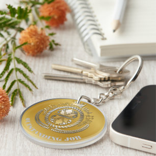 Preisträger Gold Silber Auszeichnung Personalisier Schlüsselanhänger