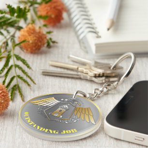 Preisträger Gold Silber Auszeichnung Personalisier Schlüsselanhänger