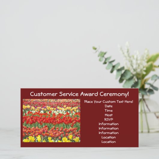 Preisverleihung Einladung Karten Tulips (Stehend Vorderseite)