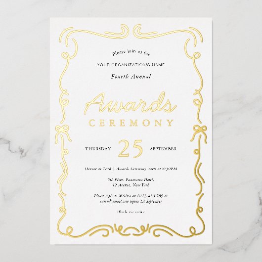 Preisverleihung für Elegantes Business Folieneinladung (Vorderseite)