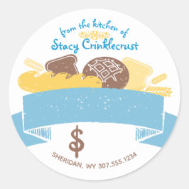 Preisverpackung für hausgemachte Brotsorten Runder Aufkleber