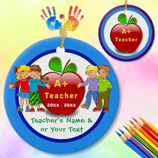 preiswerte 2 Sided Teacher Ornamente Personalisier