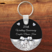 Preiswerte Gastgeschenke zum 25. Hochzeitstag Schlüsselanhänger (Vorderseite)