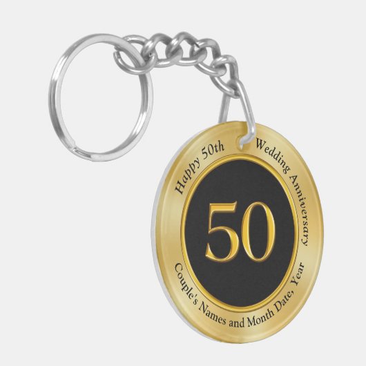 Preiswerte Geschenke zum 50-jährigen Jubiläum für Schlüsselanhänger (Vorderseite links)