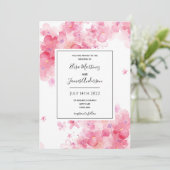 preiswerte Hochzeit pink florale romantische Einla Save The Date (Stehend Vorderseite)