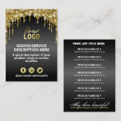 Preiszuschläge für Black Gold Glitzer - Produktpal Visitenkarte (Vorne/Hinten)