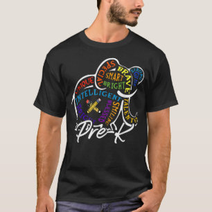 PreK Elephant Zurück zur Schule Word Cloud Student T-Shirt