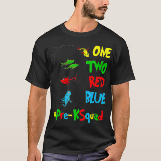 PreK Lehrer Oh, die Orte eine zwei roten blauen Fi T-Shirt