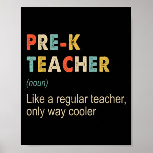 Prek Teacher Definition Funny Teaching School Teac Poster