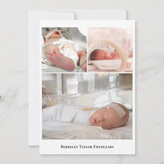 Premie Foto Baby Ankündigung (Rückseite)