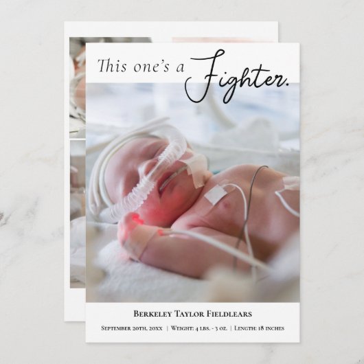 Premie Foto Baby Ankündigung (Vorne/Hinten)