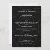 Premier Black CUSTOMIZABLE Wedding Einladung (Rückseite)