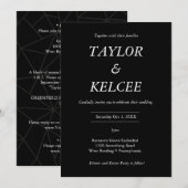 Premier Black CUSTOMIZABLE Wedding Einladung (Vorne/Hinten)