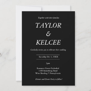 Premier Black CUSTOMIZABLE Wedding Einladung