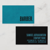 Premier Black Imitats Leather Barber Visitenkarte (Vorne/Hinten)