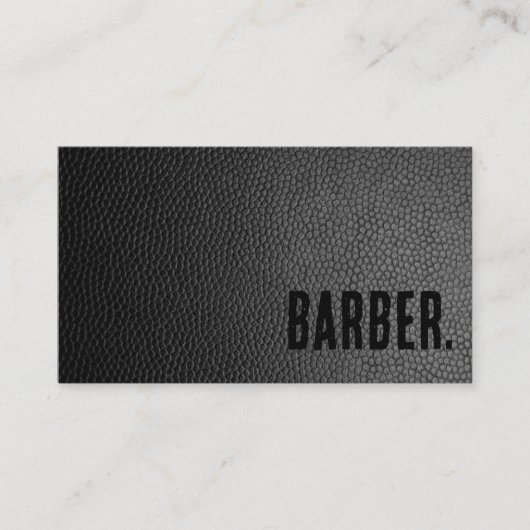 Premier Black Imitats Leather Barber Visitenkarte (Vorderseite)