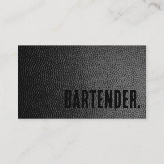 Premier Black Imitats Leather Barkeeper Visitenkarte (Vorderseite)