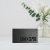 Premier Black Imitats Leather Bookkeeper Visitenkarte (Stehend Vorderseite)