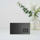 Premier Black Imitats Leather CEO Visitenkarte (Stehend Vorderseite)