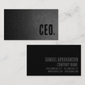 Premier Black Imitats Leather CEO Visitenkarte (Vorne/Hinten)