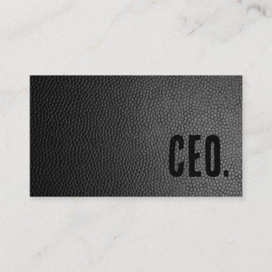 Premier Black Imitats Leather CEO Visitenkarte (Vorderseite)