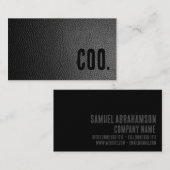 Premier Black Imitats Leather COO Visitenkarte (Vorne/Hinten)