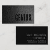 Premier Black Imitats Leather Genius Visitenkarte (Vorne/Hinten)