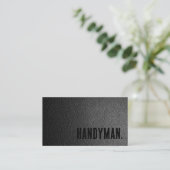 Premier Black Imitats Leather Handyman Visitenkarte (Stehend Vorderseite)
