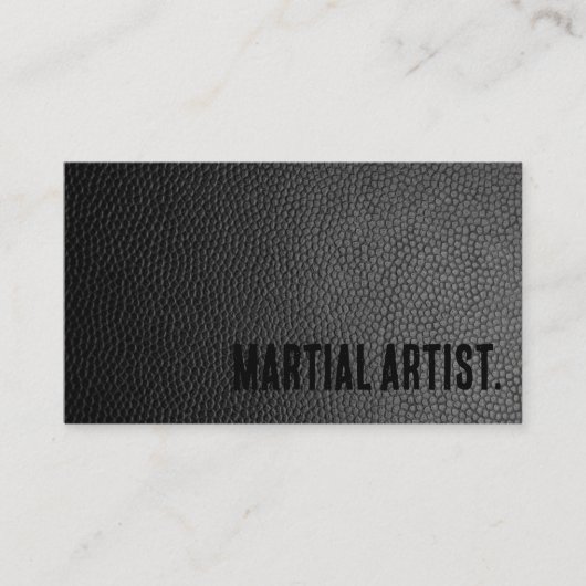 Premier Black Imitats Leather Martial Artist Visitenkarte (Vorderseite)