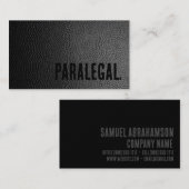 Premier Black Imitats Leather Paralegal Visitenkarte (Vorne/Hinten)