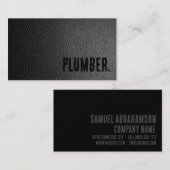 Premier Black Imitats Leather Plumber Visitenkarte (Vorne/Hinten)