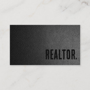 Premier Black Imitats Leather Realtor Visitenkarte