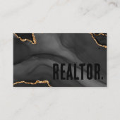 Premier Black und Gold Glitzer Agate Minimalistisc Visitenkarte (Vorderseite)