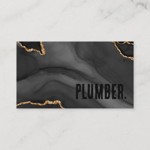 Premier Black und Gold Glitzer Agate Minimalistisc Visitenkarte