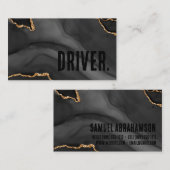 Premier Black und Gold Glitzer Agate Minimalistisc Visitenkarte (Vorne/Hinten)