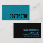 Premier Blue Imitats Leather Contractor Visitenkarte (Vorne/Hinten)