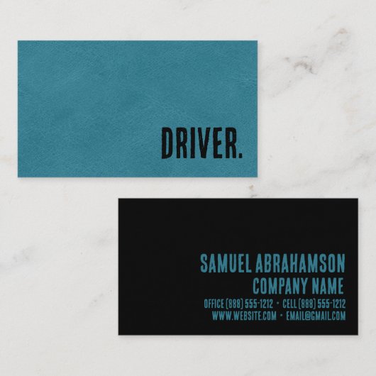 Premier Blue Imitats Leather Driver Visitenkarte (Vorne/Hinten)