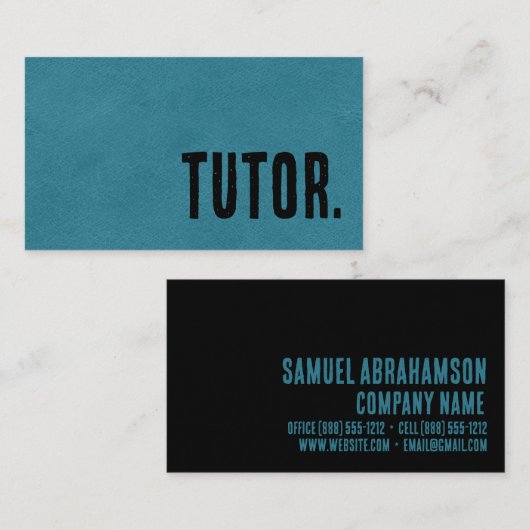 Premier Blue Imitats Leather Tutor Visitenkarte (Vorne/Hinten)