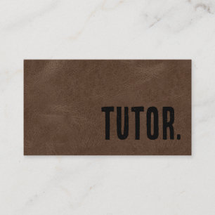 Premier Braun Kunstleder-Tutor Visitenkarte