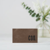 Premier Brown Faux-Leder-COO Visitenkarte (Stehend Vorderseite)