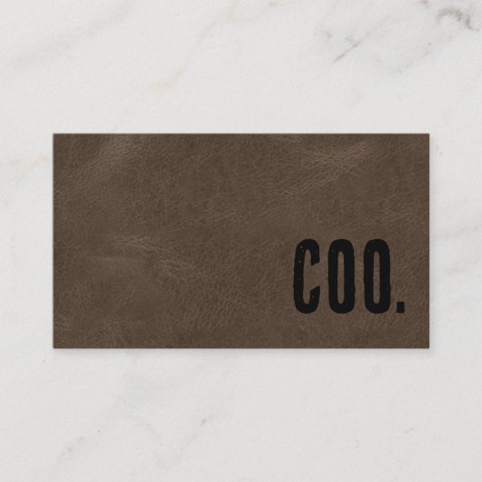 Premier Brown Faux-Leder-COO Visitenkarte (Vorderseite)