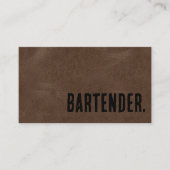Premier Brown Imitate Leather Barkeeper Visitenkarte (Vorderseite)