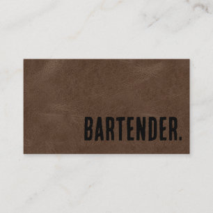 Premier Brown Imitate Leather Barkeeper Visitenkarte